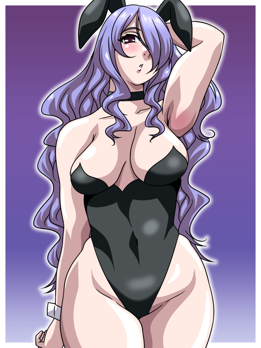 1girls alternate_costume breasts bunny_ears bunny_girl bunnysuit camilla_(fire_emblem) female female_only fire_emblem fire_emblem_fates hair_over_one_eye inabakun00 leotard long_hair looking_at_viewer medium_breasts nintendo pink_eyes purple_hair solo very_long_hair