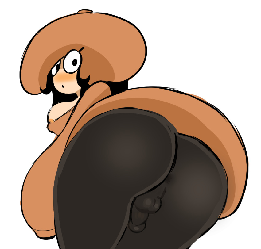 1futa artist_request back back_view balls bent_over big_ass blush clothed clothing edit fully_clothed futa_only futa_sans_pussy futanari hat human humanized light-skinned_futanari light_skin looking_back mushroom mushroom_girl mushroom_toppin pantyhose penis pizza_tower short_hair solo tagme toppin_gals toppin_gals_minus8 visible_penis