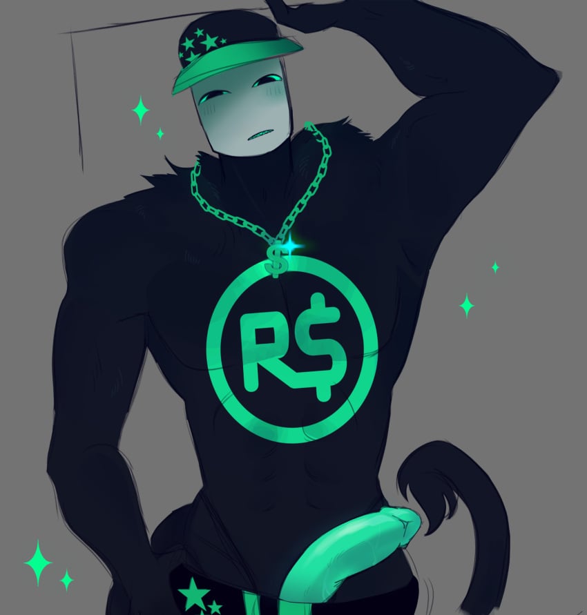 black_body black_fur bling_pursuer_(die_of_death) cap dick_out_of_pants die_of_death_(roblox) digital_media_(artwork) erection exposed flashing flexing grabbing green_dick green_eyes grey_background hat high_resolution highres humanoid humanoid_penis lighting male male_focus male_only necklace penis pursuer_(die_of_death) roblox sparkle sparkles tagme tail tail_tuft turquoise_eyes upper_body venopython