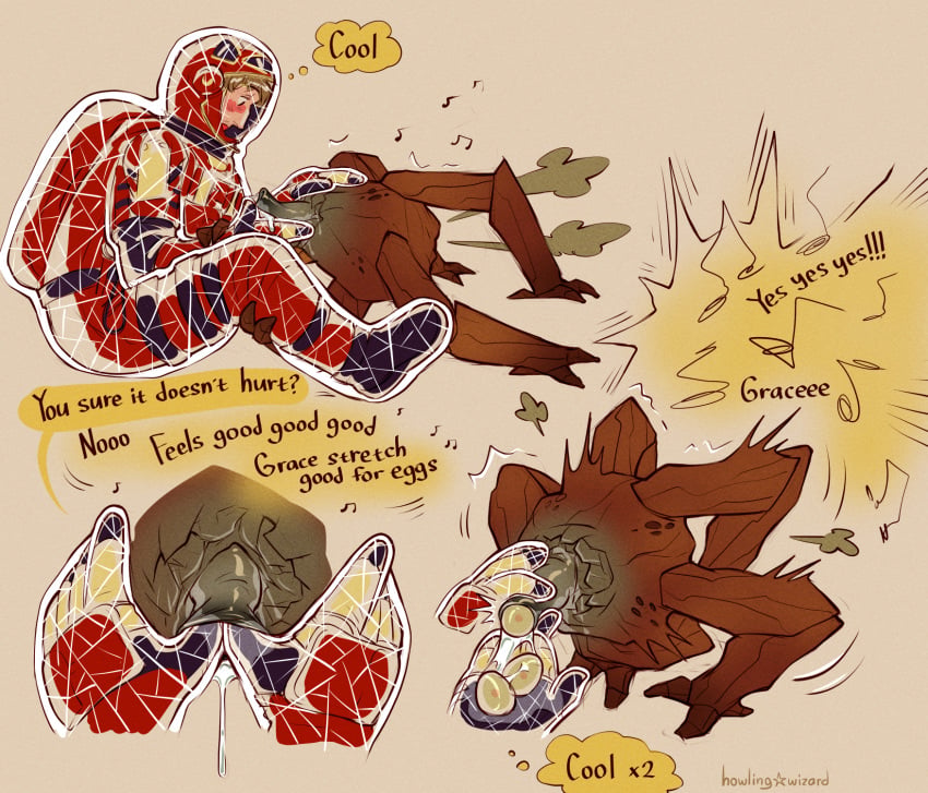 alien alien/human alien_anatomy alien_genitalia asexual egg egg_bulge english_text howling_wizard male_only ovipositor ovipositor_insertion ovipositor_penetration ovipositor_penis project_hail_mary rocky_(project_hail_mary) ryland_grace spacesuit stretching unusual_anatomy urethral_fingering urethral_insertion urethral_stretching xenophilia