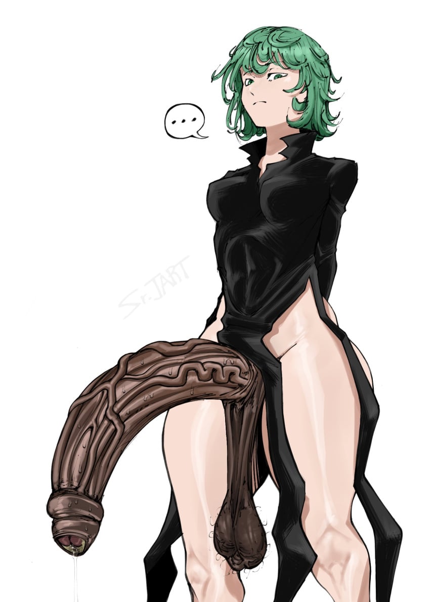 big_penis darkened_genitalia darkened_penis futanari hairy_balls huge_cock huge_penis long_penis one-punch_man penis sagging_balls srjrgart tatsumaki uncensored
