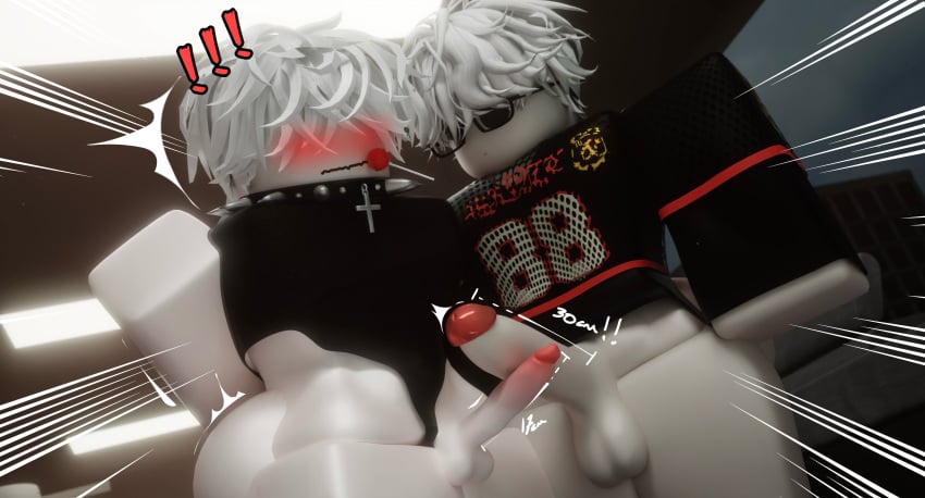2boys dick femboy lollipop looking_at_penis male/male necklace roblox roblox_avatar