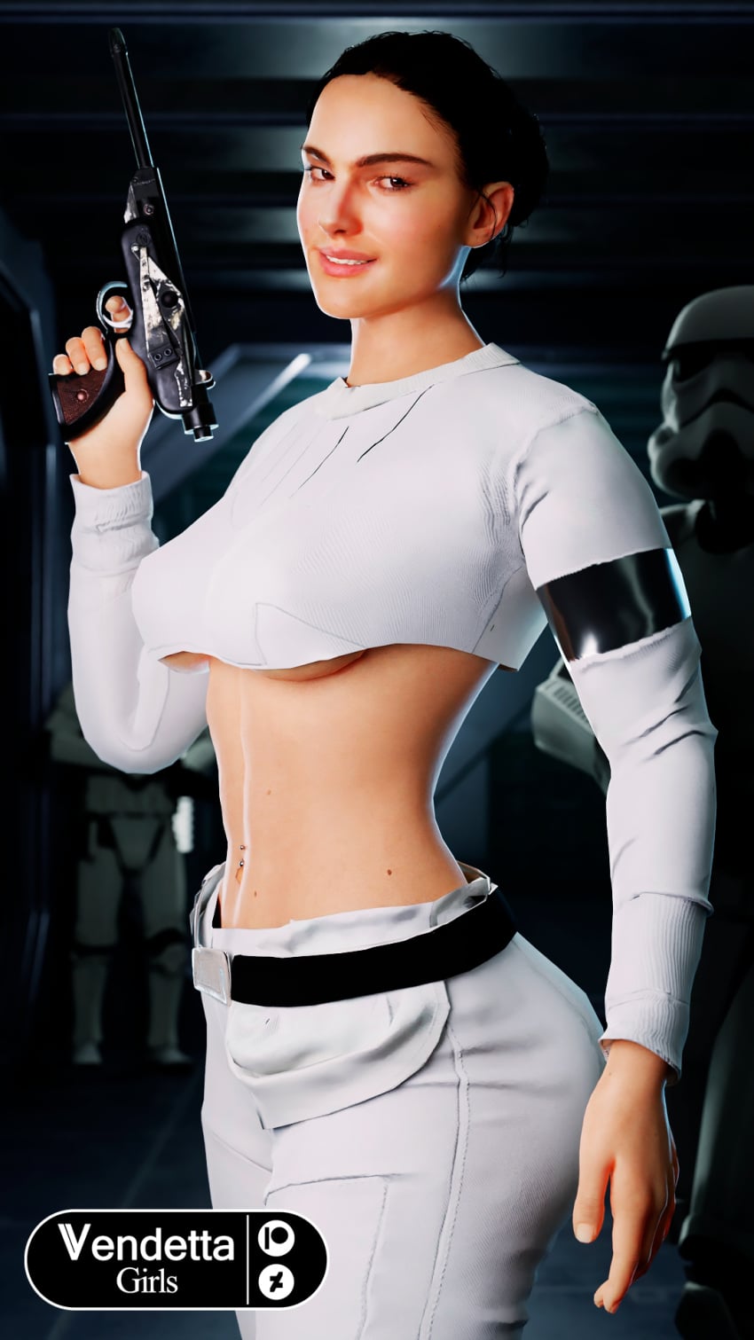 3d belly_piercing blaster_(star_wars) blender clone_wars padme_amidala star_wars stormtrooper vendettagirls