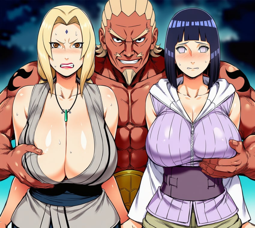 1boy 1boy2girls 2girls 2girls1boy abs ai_generated angry angry_expression angry_face angry_female arm_behind_another's_back arms_around_back arms_around_partner arms_behind_back big_breasts bigger_male boruto:_naruto_next_generations breast_grab breast_size_difference breast_squeeze breasts_bigger_than_head cleavage cleavage_cutout clothed_female cupping_breasts curvaceous curvy_body curvy_female dark-skinned_male dominant_male domination dubious_consent embarrassed embarrassed_female face_out_of_frame femsub forced_presentation from_behind from_behind_position girl_sandwich groping hanging_breasts huge_breasts hyuuga_hinata interracial large_breasts maledom mature_female muscular_male naruto naruto_(series) necklace property questionable_consent raikage sagging_breasts sandwiched shy shy_expression size_difference size_play smile smug smug_face smug_grin submissive submissive_female teacher_and_student tits_bigger_than_head trio tsunade uzumaki_hinata worried worried_expression