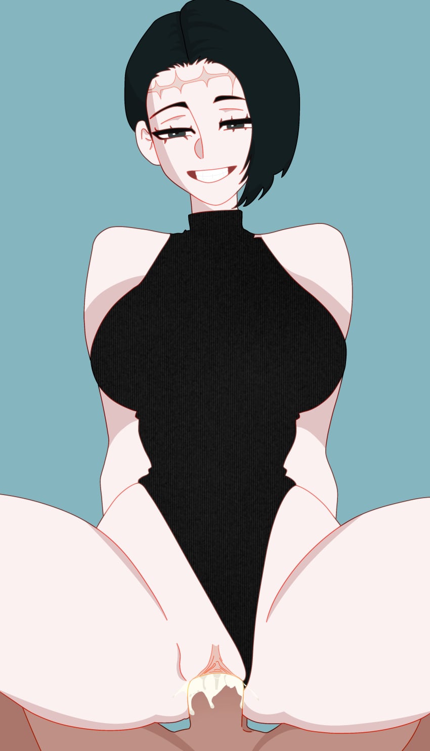 1boy 1female 1girl1boy 1girls 1male anime anime_style big_breasts big_penis black_hair bodysuit breasts cock creampie creampied cum cum_in_pussy cum_inside curvaceous curvaceous_body curvaceous_female curvaceous_figure curvy curvy_body curvy_female curvy_figure dark-skinned_male dark_hair dark_hair_female dark_skin digital_drawing_(artwork) digital_media_(artwork) female female_focus female_penetrated hetero hips huge_breasts huge_cock itadori_kaori jujutsu_kaisen kenjaku kenjaku_(jujustsu_kaisen) light-skinned_female light_skin looking_at_viewer male mappa nugade pale-skinned_female pale_skin penis penis_in_pussy pussy scar scar_on_face sex smile smiling smiling_at_viewer tits trans_woman transfem transgender transgender_woman uncensored vaginal vaginal_creampie vaginal_penetration vaginal_sex