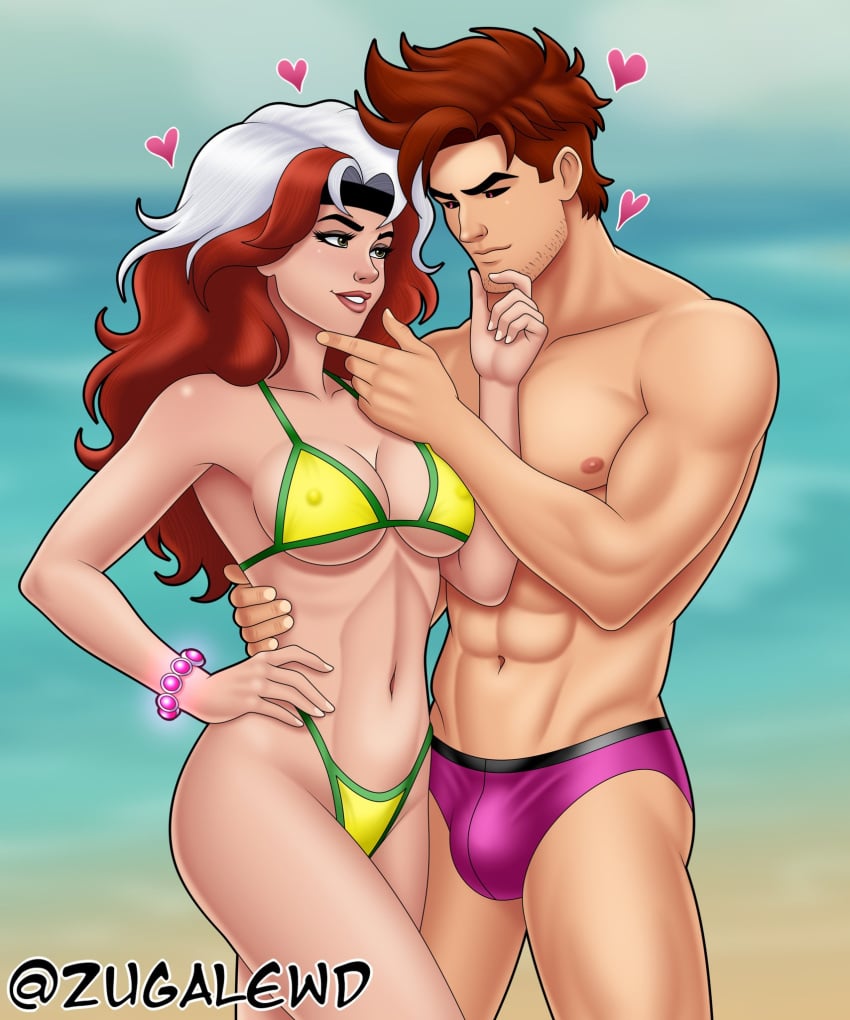 bikini breasts canon_couple gambit marvel marvel_comics rogue_(x-men) x-men x-men_97 zugalewd