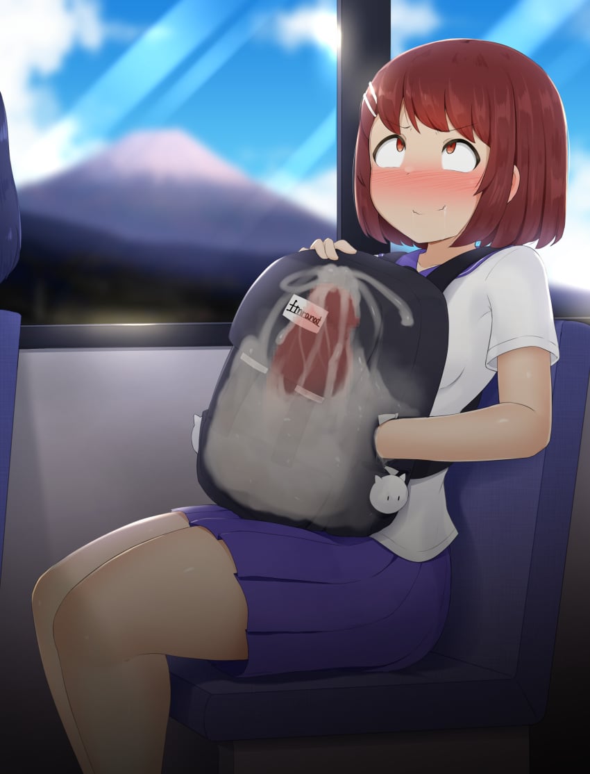 1futa backpack balls big_penis blush breasts brown_hair censored clothed clothing crazy_eyes crazy_smile cum cum_inside cumming ejaculating_cum ejaculation erection exhibitionism eyes_rolling_back ftnranat futa_focus futa_only futanari hair_ornament hiding hiding_erection huge_cock human inside_view large_penis light-skinned_futanari light_skin looking_at_viewer masturbating masturbation mosaic_censoring mostly_clothed motion_lines open_mouth orgasm_face penis pervert red_eyes rolling_eyes school_uniform see-through semen serafuku shoko_haine_(ftnranat) short_hair sitting solo solo_focus solo_futa staring stealth_masturbation thick_penis x-ray xray_view