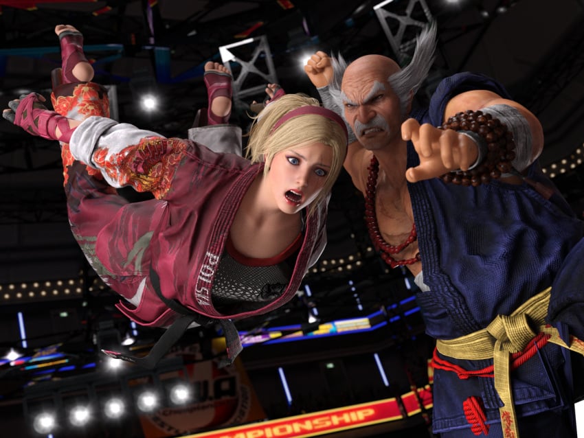 3d barefoot big_breasts blonde_hair feet female heihachi_mishima lidia_sobieska ryona tekken tekken_8 toes