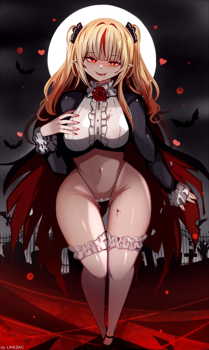 blonde_hair eternals_(idol_corp) female female_only hag idol_corp long_hair necromancer nude nude_female pointy_ears red_eyes ruby_runeheart small_breasts solo vampire vampire_girl witch young