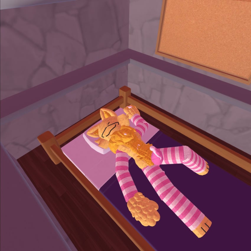 arm_warmers chest_tuft cum furry rec_room sleeping_nude stockings_thigh_highs tentacle_penis