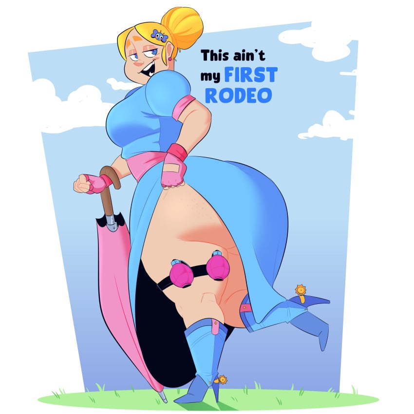 1girls big_ass big_butt big_thighs blonde_hair brawl_stars elpiromanias english_text female hairpin huge_ass huge_butt huge_thighs piper_(brawl_stars) supercell tagme thick_thighs