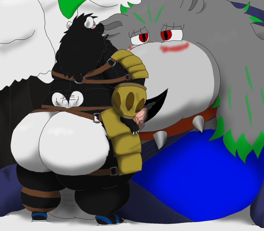 alligator alligatorid alythewolfcat anna_the_love_pet armor ass balls bear big_balls big_breasts big_butt big_penis black_body black_fur breasts collar crocodilian fellatio female fur genitals giant_panda hi_res huge_balls huge_breasts huge_butt huge_cock hybrid hyper hyper_balls hyper_breasts hyper_genitalia hyper_penis larger_female lips lucas_mcfist macro male male/female mammal oral overweight overweight_male penile penis reptile scalie sex size_difference snow solo spiked_collar spikes tail tail_motion tailwag thick_lips unconvincing_armor