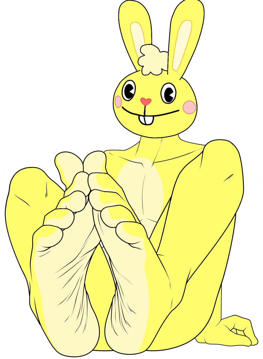 1boy 5_toes anthro bunny cuddles cuddles_(htf) cyborg-steve edit feet feet_focus feet_together foot_fetish foot_focus foot_tease furry happy_tree_friends lagomorph leporid male male_only mammal mondo_media presenting_feet presenting_soles rabbit simple_background sitting soles solo teasing teasing_with_feet toe_tease toes yellow_fur