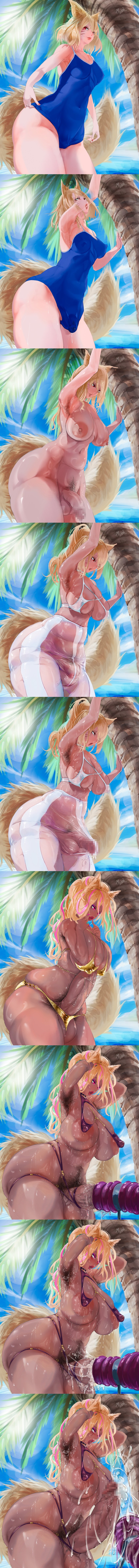 1futa animal_ears areolae armpit_hair artificial_vagina ass ass_expansion balls balls_expansion beach big_breasts big_lips bimbofication bimbofication_sequence blonde_hair breast_expansion breasts censored clothed clothing cum dark-skinned_futanari ejaculation erection erection_under_clothes futa_only futanari gigantic_penis gyaru happy_trail huge_areolae huge_breasts huge_cock humanoid humanoid_penis intelligence_loss kemonomimi large_breasts light-skinned_futanari light_skin masturbation mijeh musk musky_armpit musky_cock nude orgasm partially_clothed penis penis_expansion precum precum_drip precum_through_clothing pubic_hair red_eyes sequence skin_color_change skindentation small_penis solo solo_futa standing streaked_hair sweat sweaty sweaty_armpits sweaty_balls sweaty_body sweaty_butt swimsuit tail tan_skin tight_clothing tiny_penis transformation voluptuous