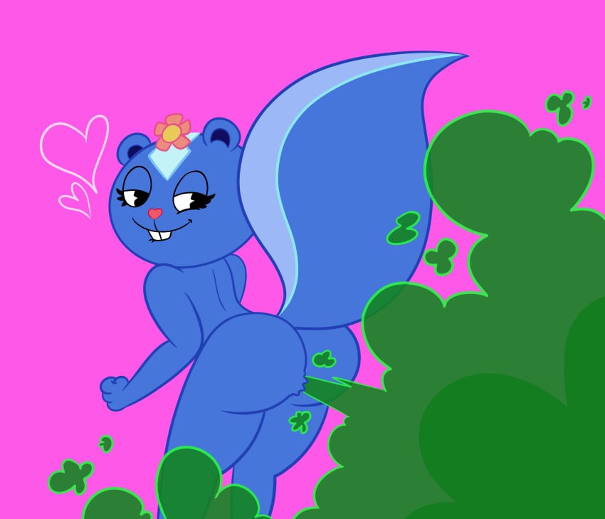 ass biggypiggy biting_lip brap butt fart fart_fetish farting farts fetish gassy happy_tree_friends petunia_(htf) skunk