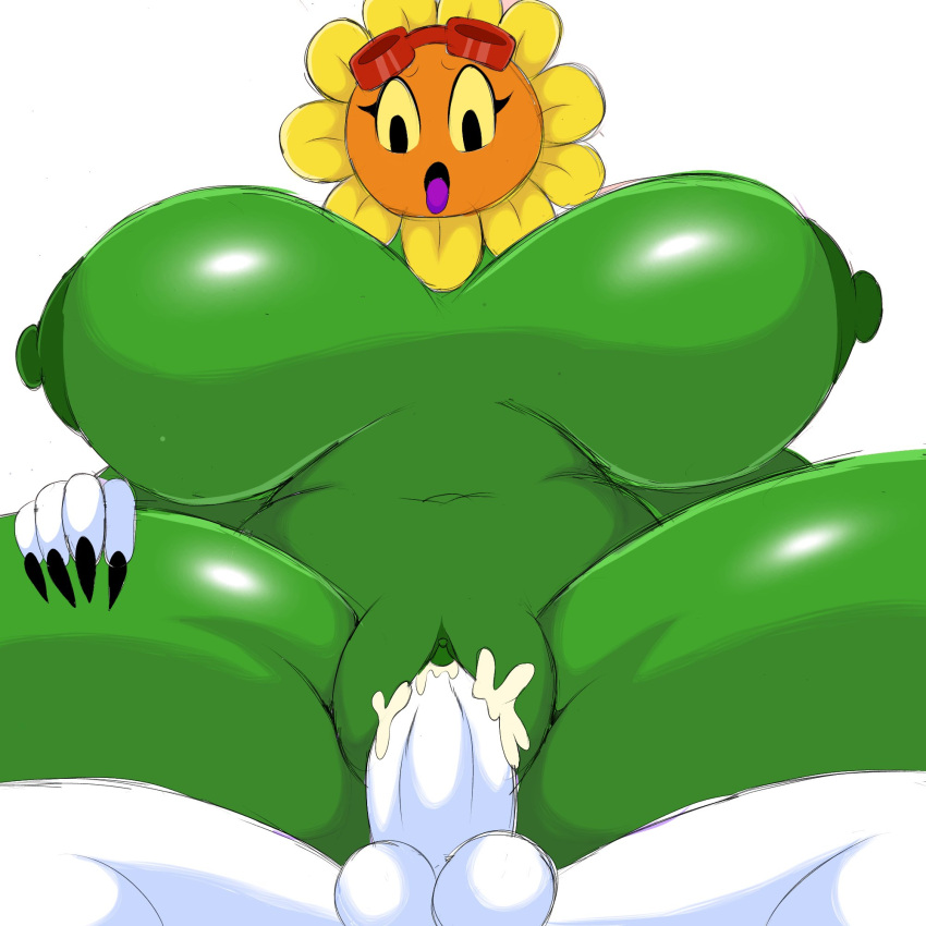 big_breasts cum_in_pussy cum_inside female human_on_plantie itisjoidok large_breasts looking_down plant_girl plantie plants_vs_zombies plants_vs_zombies:_heroes solar_flare_(pvz) sunflower tagme thick_thighs