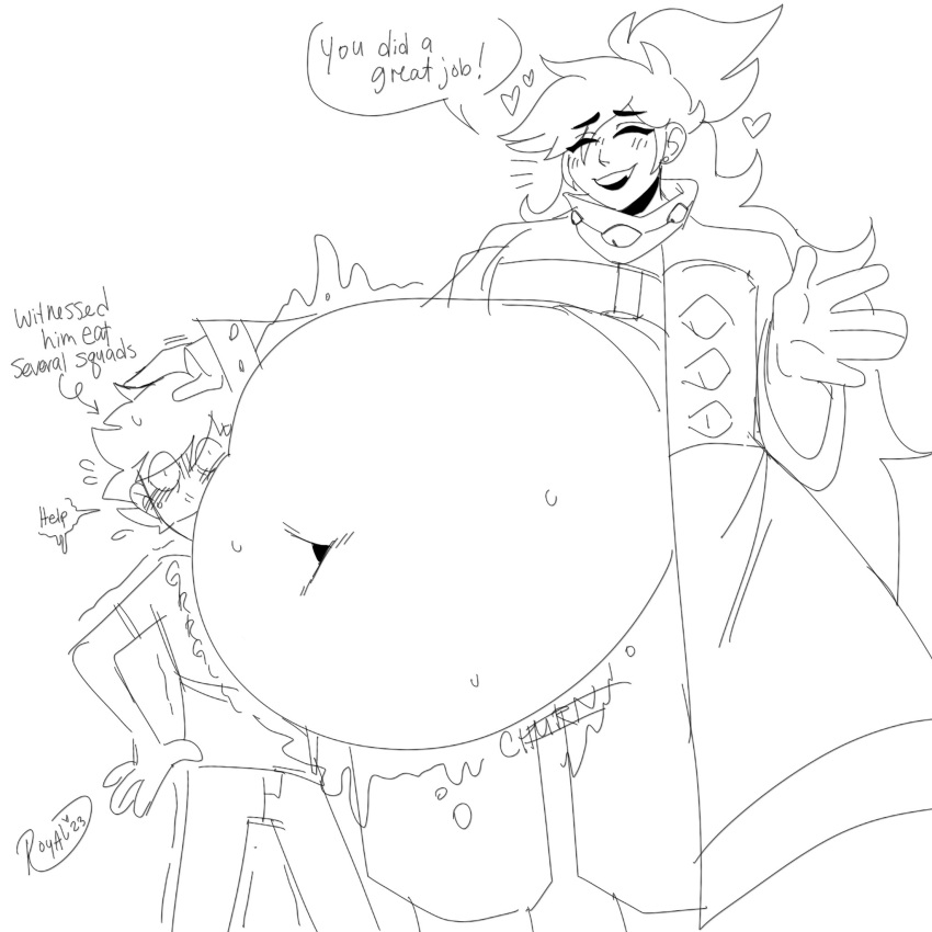 belly big_belly femboy fortnite giant long_hair male_pred nezumi_(fortnite) part_2 theroyalllama thighs vore