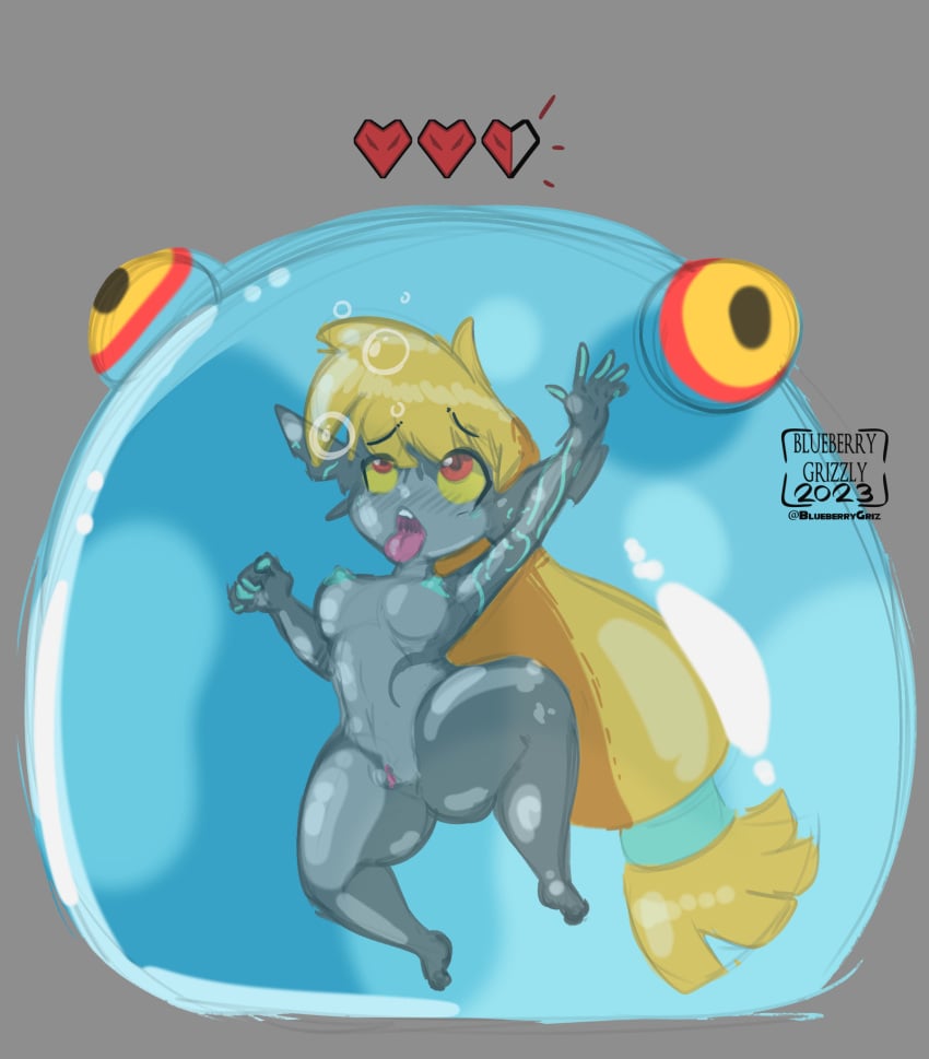 absorption_vore air_bubble ambiguous_gender ambiguous_pred asphyxiation blueberrygrizzly bubble chuchu drowning female female_prey gameplay_mechanics goo_creature gui health_bar heart hi_res humanoid imminent_death imp imp_midna midna monster monster_pred nintendo no_helmet_imp_midna nude peril ryona short_stack solo the_legend_of_zelda trapped twilight_princess vore