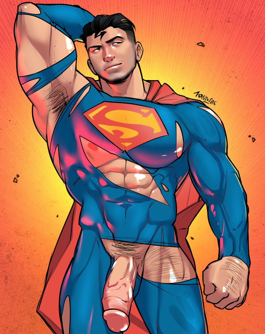 1boy abs balls biceps black_hair cape chest clark_kent costume dc dc_comics dc_extended_universe erection gay gay_male hairy_armpits hairy_arms hairy_legs half_naked kal-el male male/male male_only muscle muscles muscular muscular_arms muscular_ass muscular_back muscular_legs muscular_male muscular_thighs nipples pecs pectorals penis pubic_hair superman superman:_the_animated_series superman_(series) tight_clothing toastwire torn_clothing triceps veiny_muscles veiny_penis