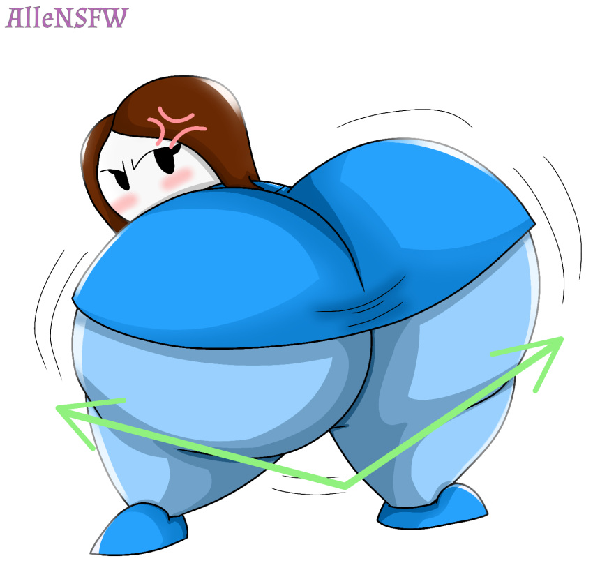 1girls allensfw angry annoyed ass_expansion blush huge_ass let_me_explain_studios looking_at_viewer meme rebecca_parham shortstack thick_thighs twerking wide_hips