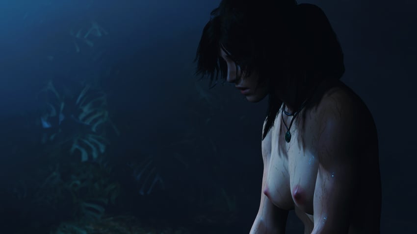 1girls 3d faith103 female game_screenshot lara_croft mod nude nude_female nude_mod solo tomb_raider upper_body