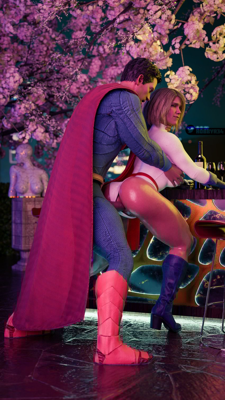 anal anal_sex bent_over_table blonde_female boots clark_kent costume hobbyr34 power_girl superman