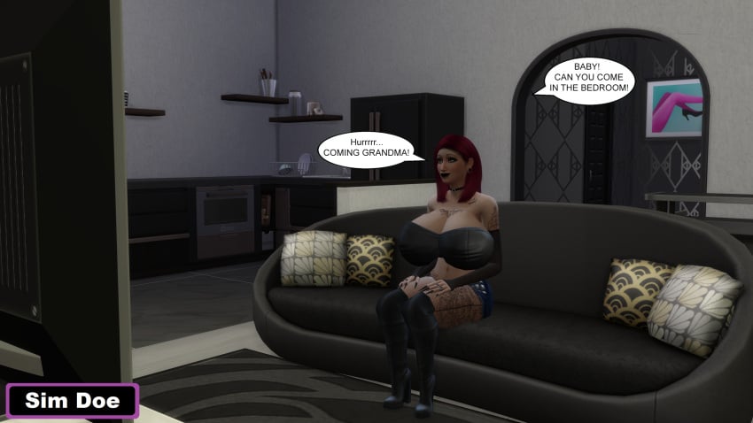1futa 3d big_breasts black_lipstick caption choker choker_collar comic comic_page dyed_hair english english_text fishnet_stockings fishnets futa_only futanari high_heel_boots huge_boobs huge_breasts intersex madison_mckay(sim_doe) massive_boobs massive_breasts massive_tits original_characters red_hair sim_doe sims sims4 sims_4 speech_bubble speech_bubbles tattoo_on_arm tattoo_on_belly tattoo_on_chest tattoo_on_legs tattooed_arm tattoos the_sims the_sims_4 thick_thighs