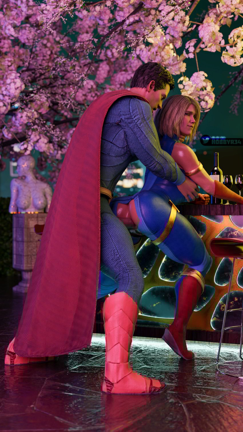 anal anal_sex biting_lip blonde_female clark_kent costume dc dc_comics hobbyr34 incest justice_league kara_zor-el karen_starr supergirl superman