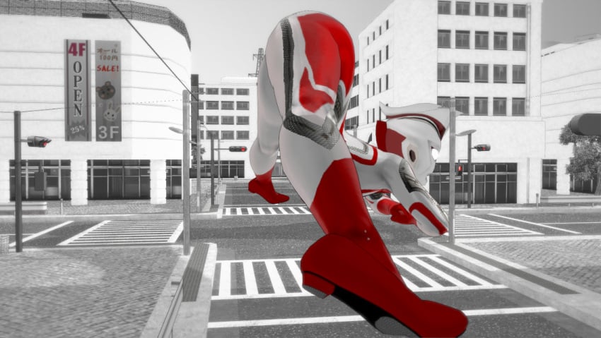 3d alien alien_girl alien_humanoid alternate_camera_angle ass_up building city curvy galactic_art jack-o_pose large_breasts thick_thighs ultraman_(franchise) ultrawoman