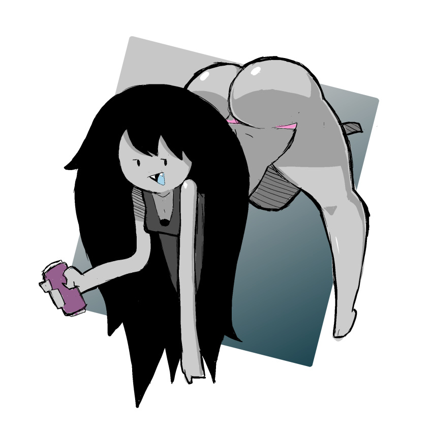 1girls adventure_time ass ass_focus ass_up big_ass big_butt bottom_heavy butt_focus butt_up curvy curvy_body curvy_female curvy_figure curvy_hips cute cute_expression cute_face cute_fang eks-out face_down_ass_up female female_only holding holding_object levitating levitation marceline mob_face panties pear-shaped_figure pear_shaped pink_panties small_panties solo solo_female tank_top thong thong_panties