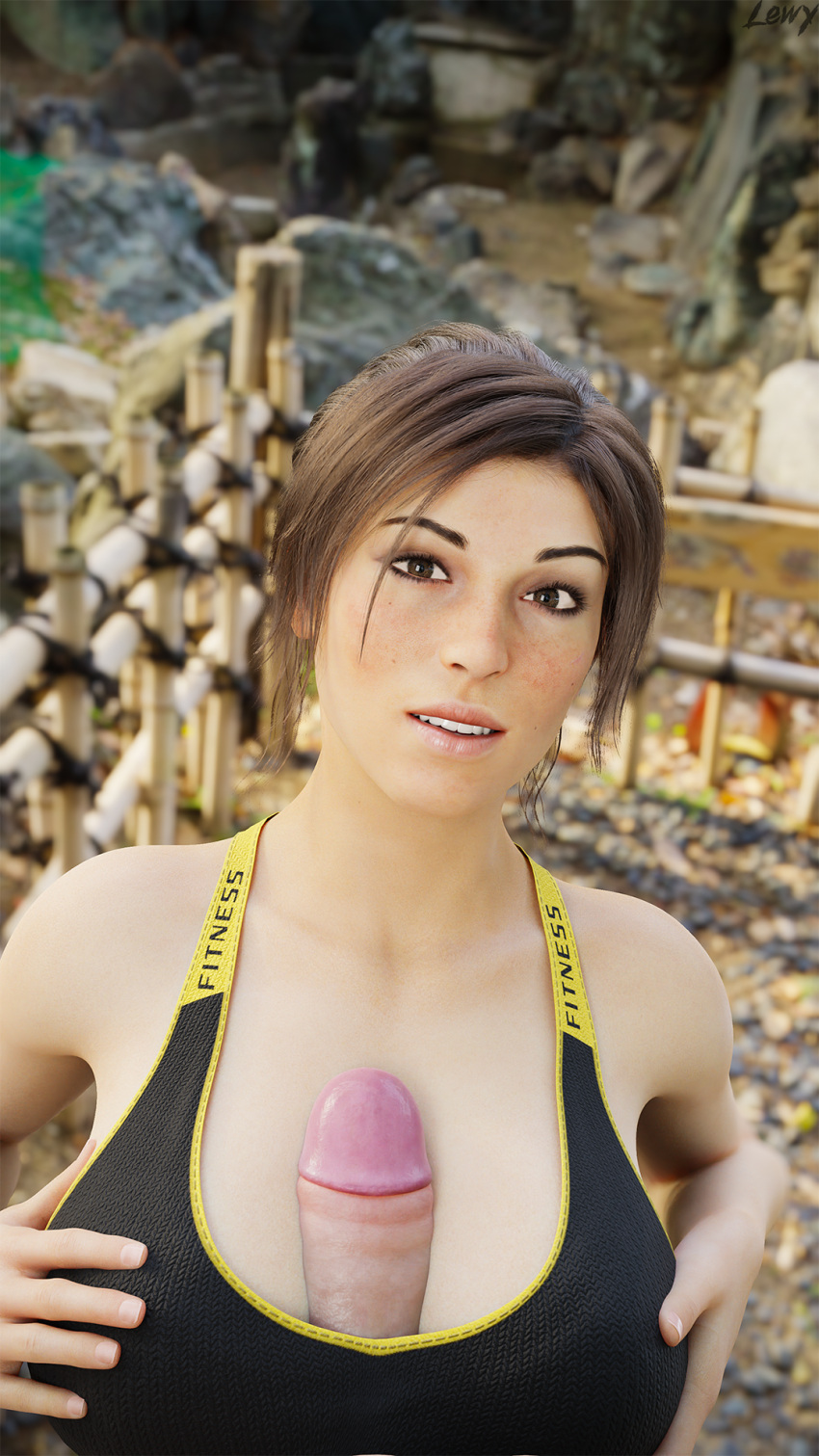 1girls 3d blender breasts lara_croft lara_croft_(survivor) lewy paizuri penis titfuck titjob tomb_raider