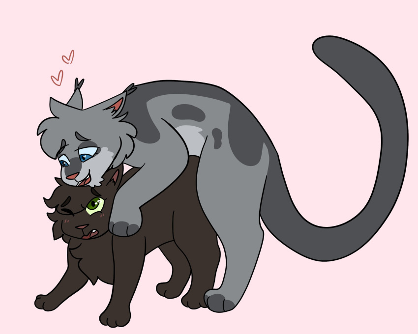 ashfur_(warriors) domestic_cat duo felid feline felis female female_penetrated feral feral_on_feral feral_penetrated feral_penetrating feral_penetrating_feral fur grey_body grey_fur hi_res hollyleaf_(warriors) male male/female male_penetrating male_penetrating_female mammal open_mouth open_smile penetration pink_background questionable_consent sex simple_background smile warriors_(cats) whorefreaklet