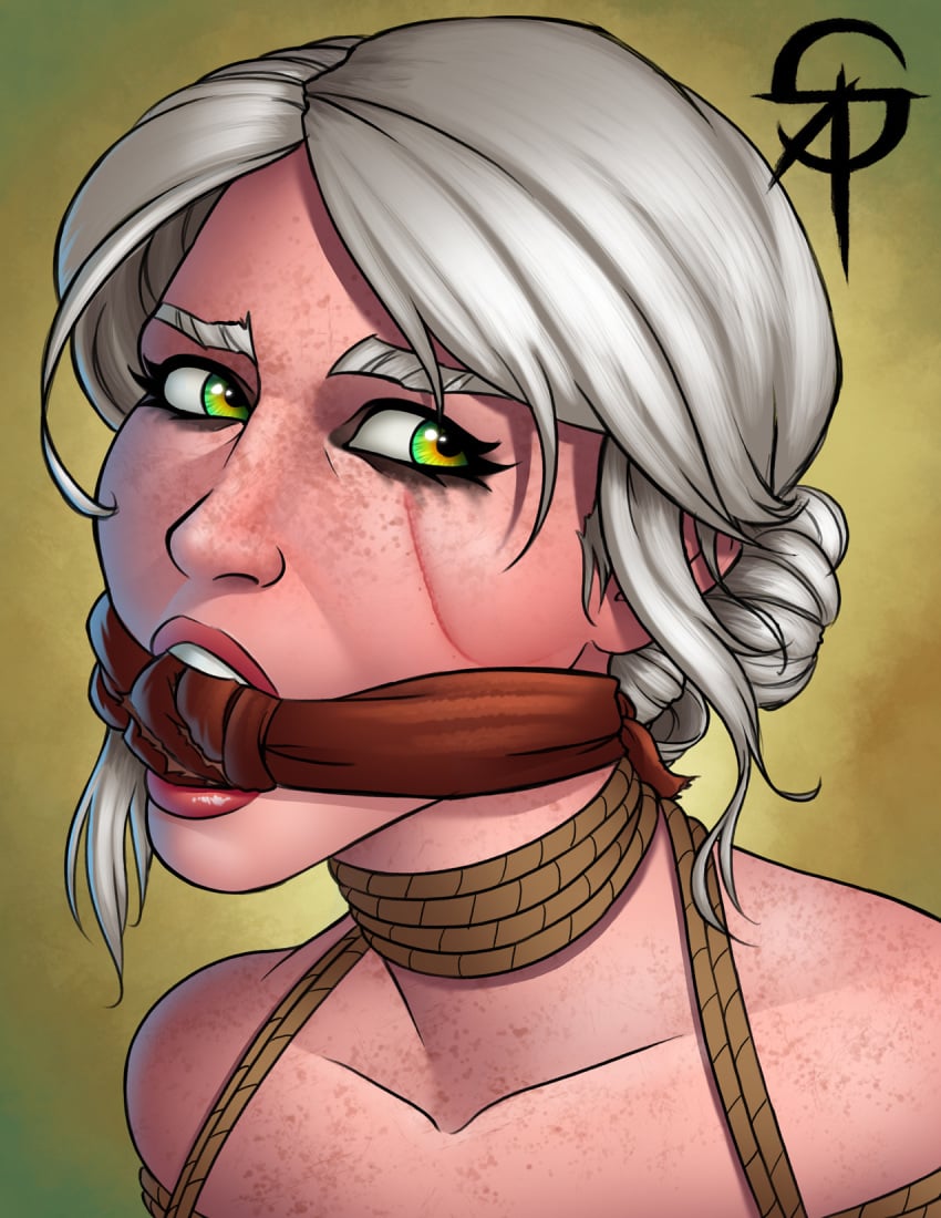 bondage ciri gag gagged rope_bondage sneakattack1221 the_witcher_(series) the_witcher_3:_wild_hunt