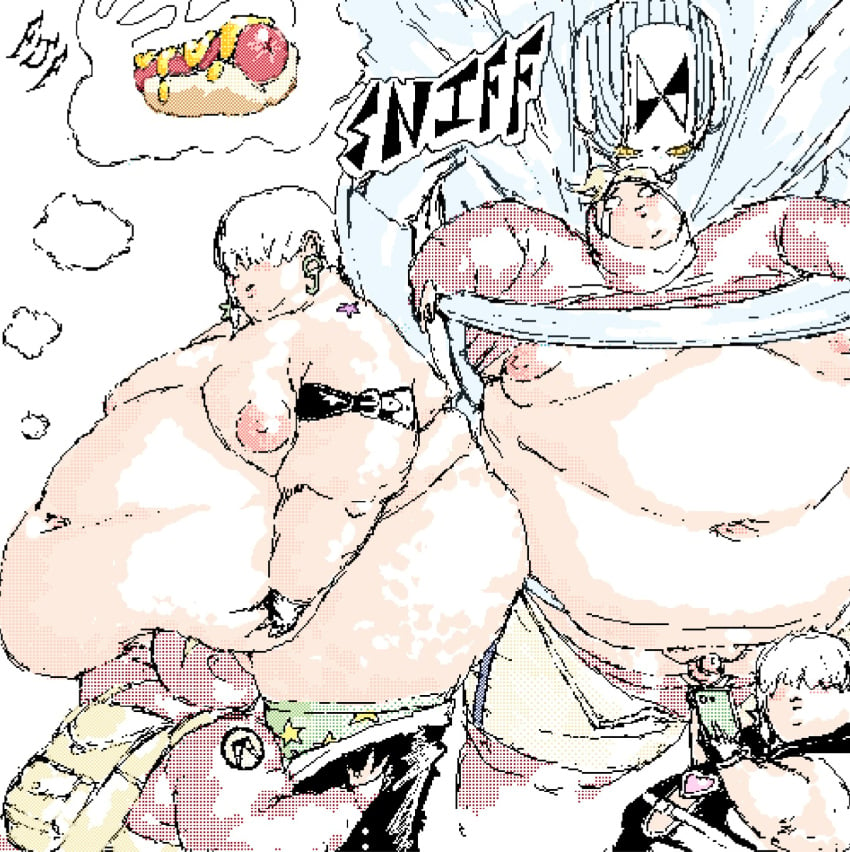 2boys belly belly_overhang big_areola big_belly big_nipples blowjob cellulite fat fat_man fat_rolls fat_thighs gay huge_belly jodio_joestar jojo's_bizarre_adventure lifted_by_another male moobs morbidly_obese morbidly_obese_male navel november_rain obese overweight overweight_male pants_down pixel_art puffy_nipples red_nipples small_penis_humiliation stand_(jjba) the_jojolands thick_thighs tummy usagi_aloha'oe yaoi