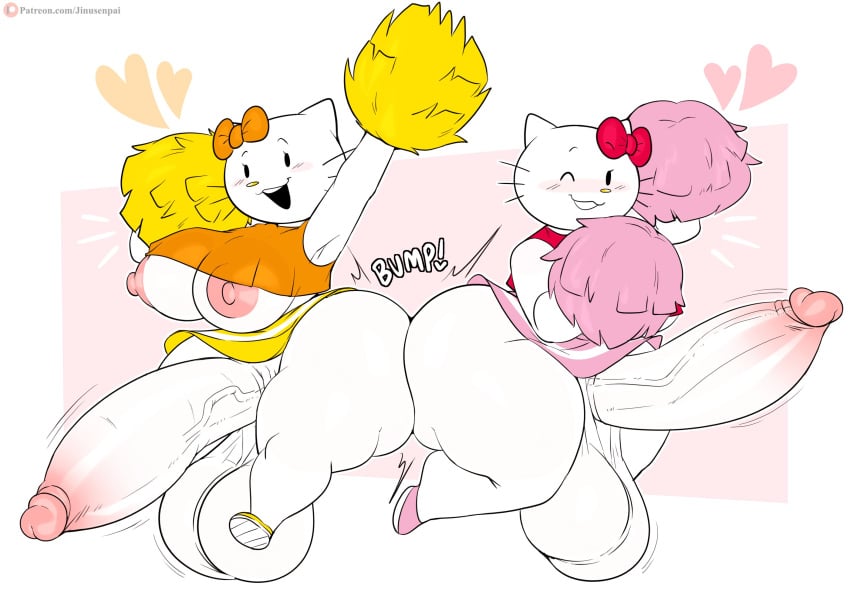 2020s 2023 2futas :3 anthro areola balls big_balls big_penis blush bottomless breasts bump cheerleader cheerleader_outfit cheerleader_uniform clothed clothing digital_media_(artwork) domestic_cat duo eyebrows felid feline felis footwear ftg_crossgender fti_crossgender futa_only futanari genitals gigantic_ass gynomorph hello_kitty hello_kitty_(character) hello_kitty_(series) hi_res huge_balls huge_cock humanoid_genitalia humanoid_penis hyper hyper_genitalia hyper_penis intersex jinu kitty_white looking_at_viewer mammal mimmy_white mostly_nude nipples one_eye_closed open_mouth penis pom_poms revealing_clothes rule_63 sanrio shortstack text url vein voluptuous