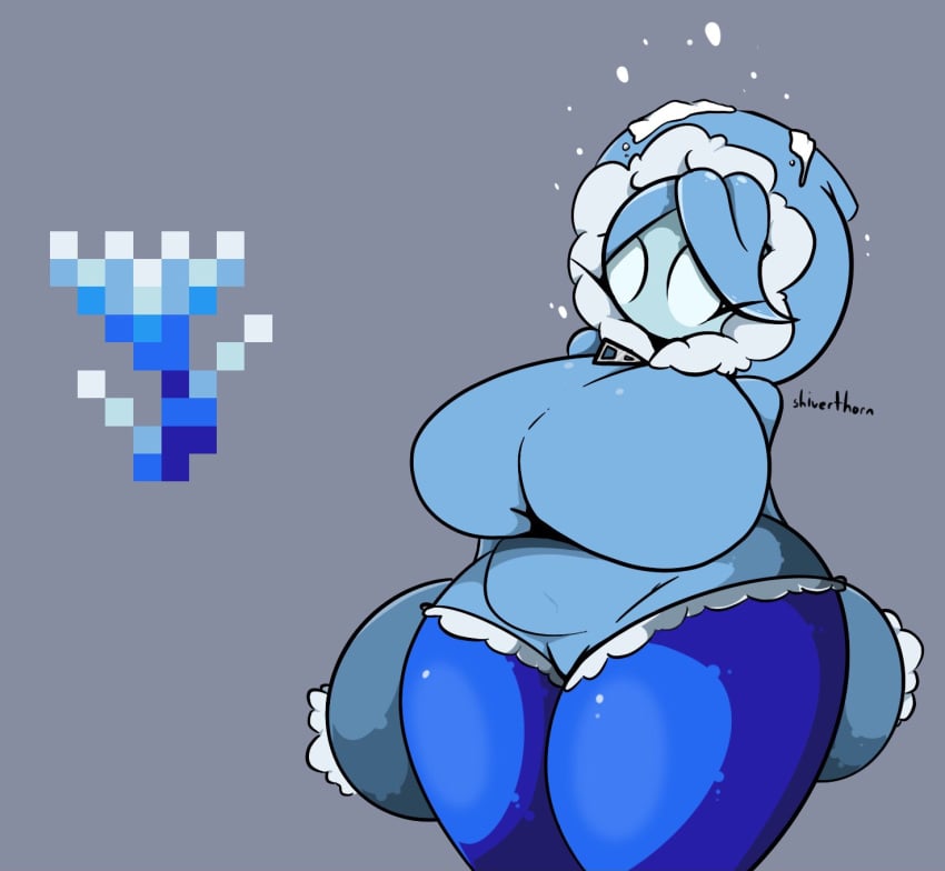 big_ass big_breasts chubby chubby_anthro chubby_female coat flower flower_girl huge_breasts plant plant_girl plant_humanoid shiverthorn_(terraria) snow terraria thick_ass thick_thighs thighs treshbaggy