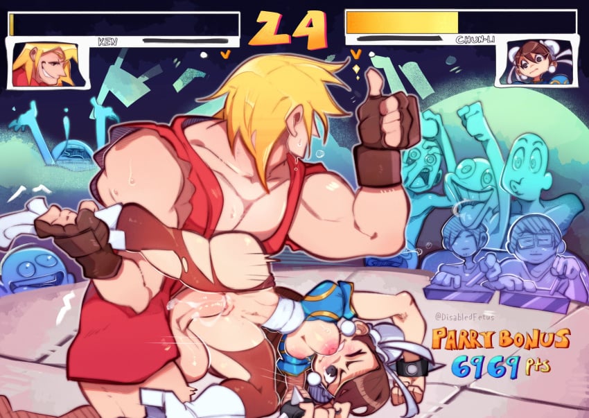 1boy 1girls areola asian asian_female asian_male biceps big_penis biracial biracial_male blonde_hair breasts breasts_out brown_hair chinese_female chun-li clothed_sex disabledfetus duo_focus erection female gameplay_mechanics health_bar interracial japanese_male japanese_male_chinese_female ken_masters light_skin male navel pecs penis sex straight street_fighter tagme testicles uncensored vaginal_penetration white_male white_male_asian_female white_male_chinese_female