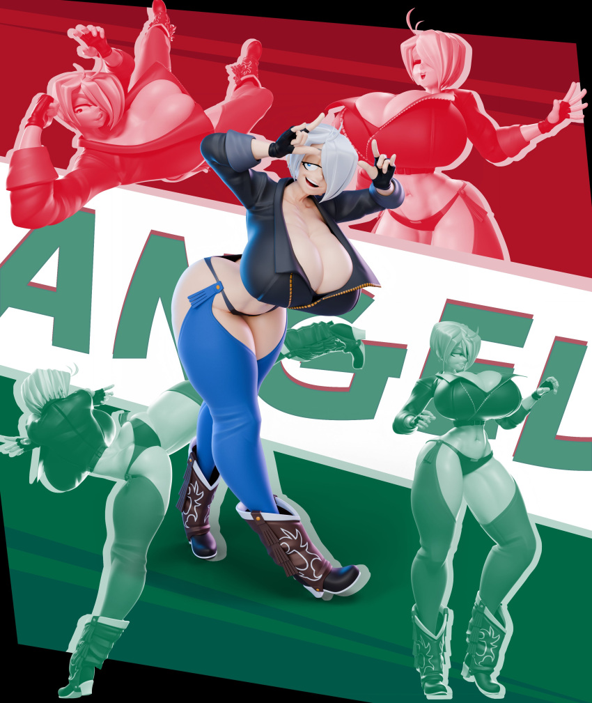 1girls 3d 3d_(artwork) angel_(kof) ass ass_cleavage big_breasts breasts butt_crack carro3dsculpts female female_focus female_only huge_breasts king_of_fighters large_breasts large_tits massive_breasts massive_tits short_hair tagme thick_thighs thighs white_hair