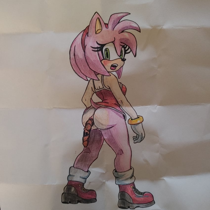 absurd_res amy_rose anthro anus artist_scatu eulipotyphlan feces female hedgehog hi_res humanoid mammal nude pooping_on_floor scat sega solo solo_focus sonic_(series) sonic_the_hedgehog_(series)