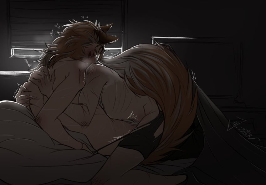 ambiguous_penetration anonymous_male bedroom bedroom_sex boy_on_top boyfriend_to_death fox_ears fox_humanoid fox_tail gay gentle implied_anal implied_penetration jezzter kemono kemonomimi male/male male_penetrated male_penetrating male_penetrating_male ren_hana romantic romantic_sex scarred sensual soft sweet the_price_of_flesh yaoi