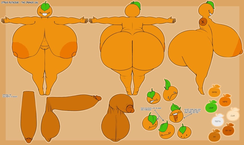 ass big_ass big_butty breasts busty citrus_(orangejuicemann) female naked orange orangejuicemann reference_sheet