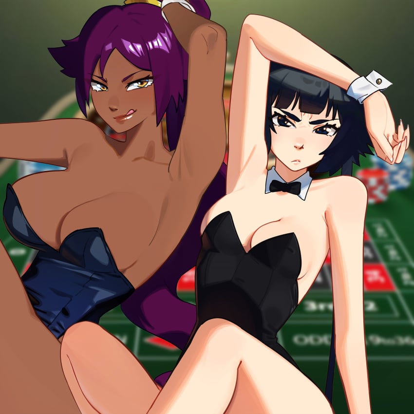 >:c >:p 1:1_aspect_ratio 2girls alternate_background alternate_version_at_source alternative_costume armpit_docking armpit_pose armpit_pussy armpit_sex_invitation armpits arms_up bangs bare_arms bare_legs better_version_at_source black_bowtie black_eyes black_hair black_leotard black_neckwear bleach blue_leotard blunt_bangs blurry_background bowtie breast_size_difference breasts bunnysuit casino_card_table chocolate_and_vanilla cleavage clothing cropped dark-skinned_female dark_skin detached_collar female female_only high_ponytail high_resolution indian-style_sitting l4wless large_breasts legs leotard lesbian_couple licking_lips light-skinned light-skinned_female long_hair long_ponytail looking_at_viewer medium_breasts multiple_girls multiple_sources no_bra no_watermark on_table playboy_bunny poker_table ponytail presenting_armpit purple_hair removed_watermark sexy_armpits shihouin_yoruichi short_hair_with_long_locks sideboob sidelocks sitting sitting_on_table skin_difference sleeveless smiling_at_viewer smooth_armpits soifon swept_bangs teacher_and_student third-party_edit tied_hair tongue tongue_out very_high_resolution white_detached_collar white_wrist_cuffs wrist_cuffs yellow_eyes