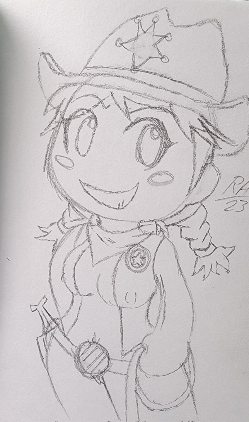 4n0nr4nd0m badge banana braided_hair breast_window chibi covered_nipples covered_pussy cow_girl cowboy_hat electronic_arts gun_holster mysims partially_clothed pencil_(artwork) pussy_covered sheriff suggestive suggestive_look