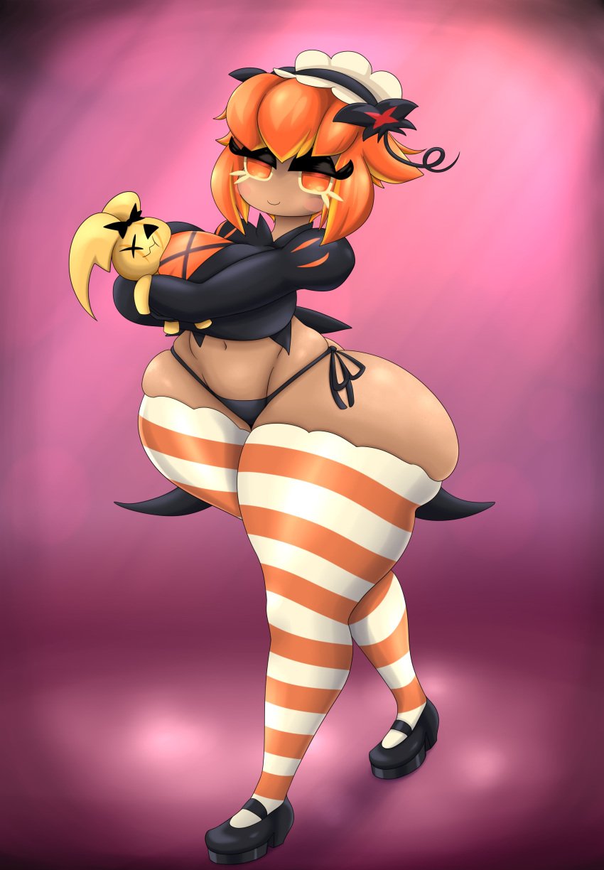 cookie_run huge_ass luditima panties pompon_(cookie_run) pumpkin_pie_cookie thick_thighs thighhighs