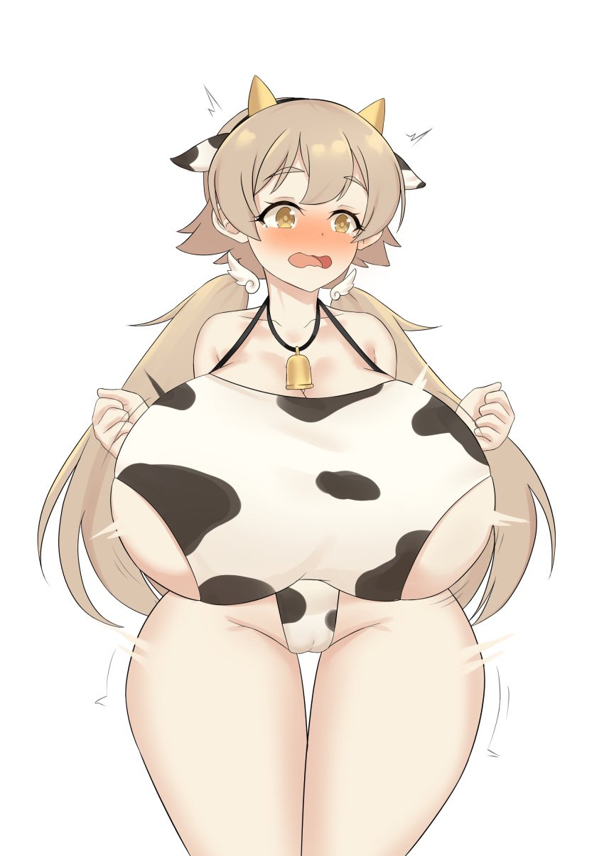 1girls absurd_res alternate_species animal_humanoid animal_print bare_shoulders big_breasts blue_archive blush bovid bovid_humanoid bovine bovine_humanoid breast_expansion breasts camel_toe cattle_humanoid cow_print expansion female female_only genitals grey_hair hair hi_res hifumi_(blue_archive) hips horn horned_humanoid huge_breasts huge_thighs humanoid hyper hyper_breasts large_breasts light-skinned_female light_skin make-up_work_club_(blue_archive) mammal mammal_humanoid motion_lines open_mouth puffywaffles pussy side_boob solo standing thick thick_thighs thigh_expansion thighs top_heavy trinity_general_school_student wide_hips wings yellow_eyes