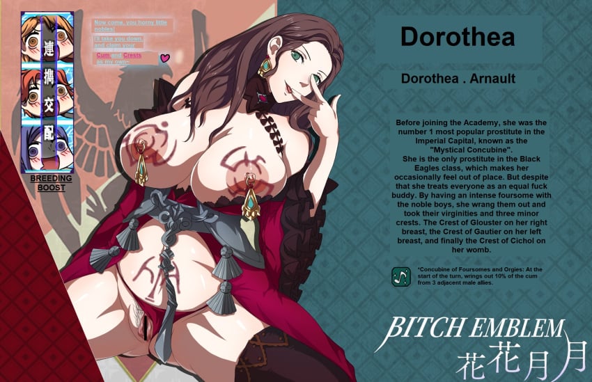 1girls 3boys ai_translated bar_censor body_writing branding_mark breasts brown_eyes brown_hair brown_legwear censored crest_(fe3h) dorothea_arnault earrings english_text female ferdinand_von_aegir fire_emblem fire_emblem:_three_houses gameplay_mechanics green_eyes highres jewelry large_breasts long_hair lorenz_hellman_gloucester machine_translated mosaic_censoring multiple_boys nintendo nipple_piercing nipples orange_eyes orange_hair panties_aside piercing post-timeskip prostitute prostitution pubic_tattoo purple_eyes purple_hair pussy riyo_(lyomsnpmp)_(style) sylvain_jose_gautier tattoo text translated uc_(188316942) uccm