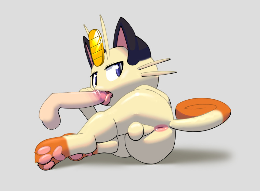 3_toes anus ass balls feet feral gay generation_1_pokemon genitals hi_res humanoid_genitalia humanoid_penis ickyfig interspecies licking looking_at_viewer looking_back male male/male male_only meowth nintendo oral oral_penetration penetration penile penis penis_lick pokemon pokemon_(species) pokephilia presenting presenting_hindquarters sex simple_background solo toes tongue tongue_out yaoi