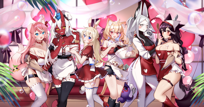 akumi black_hair blonde_hair blue_eyes bunny_ears bunny_girl bunny_tail cat_ears cat_tail catgirl dog_ears dog_girl dog_tail dya_rikku_(vtuber) face_markings fox_ears fox_tail momotexx_(vtuber) oni oni_horns pink_hair red_eyes scars squchan_(vtuber) valentine's_day virtual_youtuber vyugen white_eyes white_hair wolf_ears wolf_tail yellow_eyes yenko yuniiho_(character)