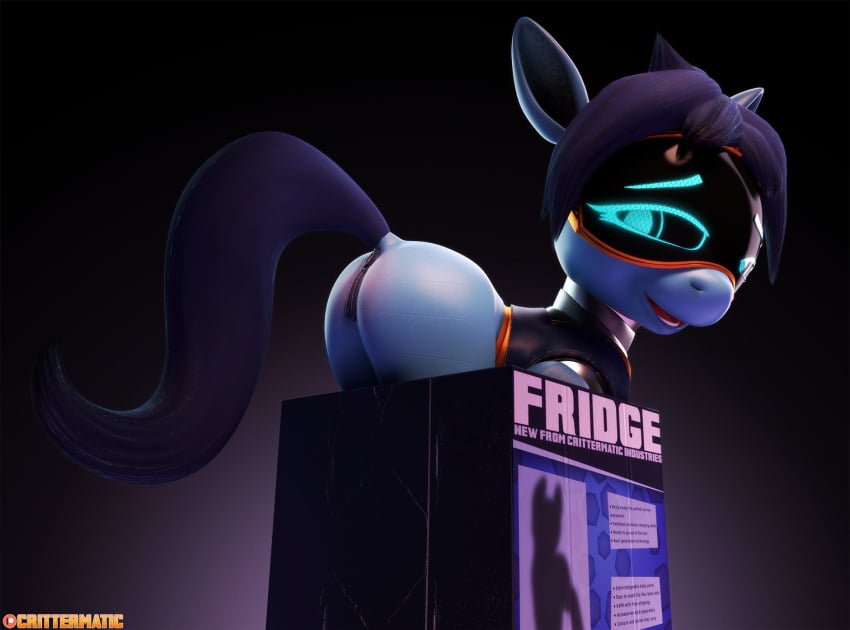 3d_(artwork) animal_genitalia crittermatic digital_media_(artwork) equid equine equine_genitalia female feral fridge_(crittermatic) friendship_is_magic genitals horse machine mammal pony presenting robot solo