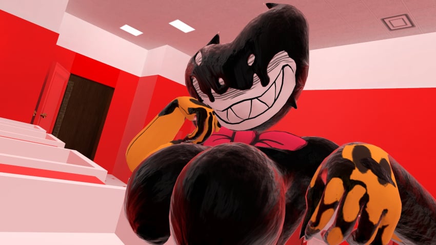 bendy_and_the_ink_machine big_breasts big_smile breasts breasts_out cally3d cryptiacurves ink_bendy ink_darling_(cally3d) ink_demon no_eyes selfie selfie_pose vrchat vrchat_avatar vrchat_media vrchat_model